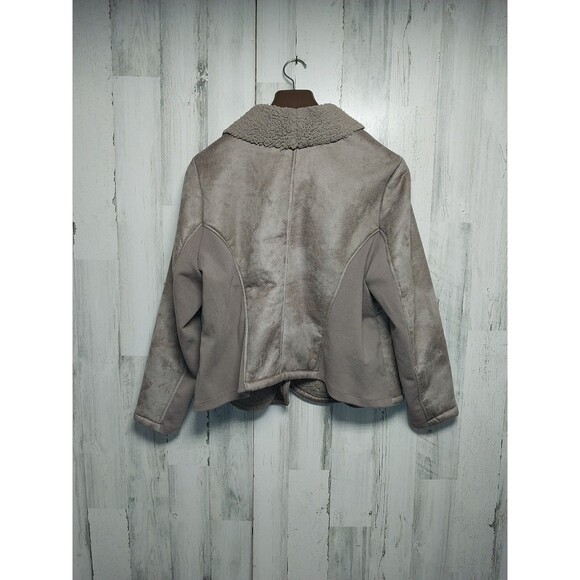 H by Halston Faux Suede Asymmetrical Moto Jacket  Sz 22W - Picture 5 of 6